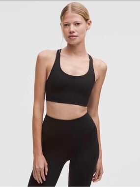 Lululemon Athletica Nulux Strappy-Back Sports Bra in Black Size XS